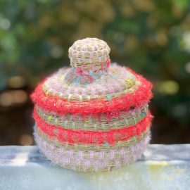 蓋つきい草モロッコカゴ $40～